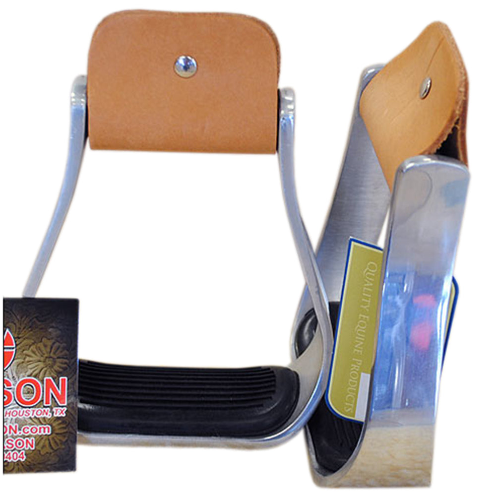 Hilason Western Horse Saddle Aluminium Bell Stirrups With Black Pad