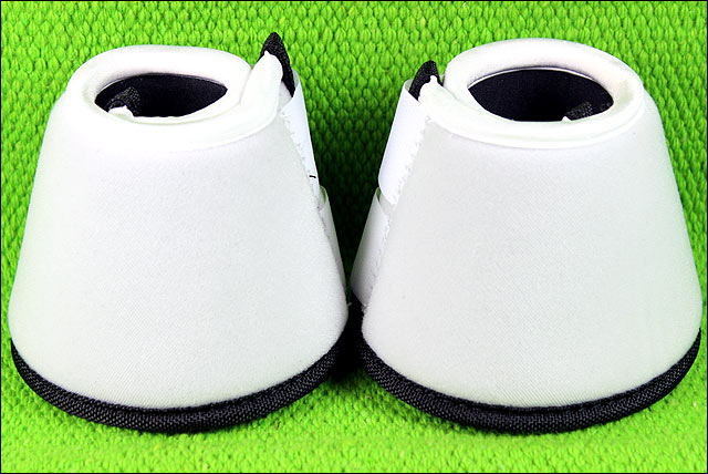 White Medium Professional'S Choice Quick Wrap Hoof Soft Horse Bell Boot