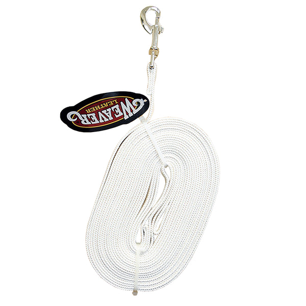 Weaver Leather Off White H. Tk. Flat Cotton Lunge Line With Snap – by Hilason – Cowboy and equestrian accessories