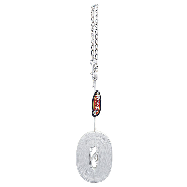 Weaver Off White H. Tk. Flat Cotton Lunge Line With Chain by Hilason – Cowboy and equestrian accessories