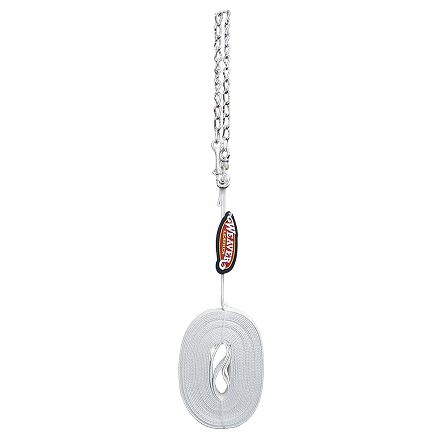 Off White Horse Tack Flat Cotton Lunge Line With Chain - Uhorse