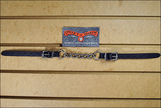 Black Leather H. Tk. Curb Straps Chains Single Link Chain By Circle Y by Hilason – Cowboy and equestrian accessories