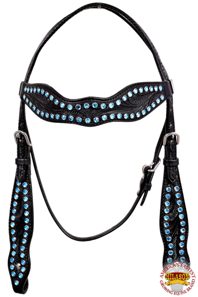 HILASON Western Horse Headstall Tack Bridle American Leather Black