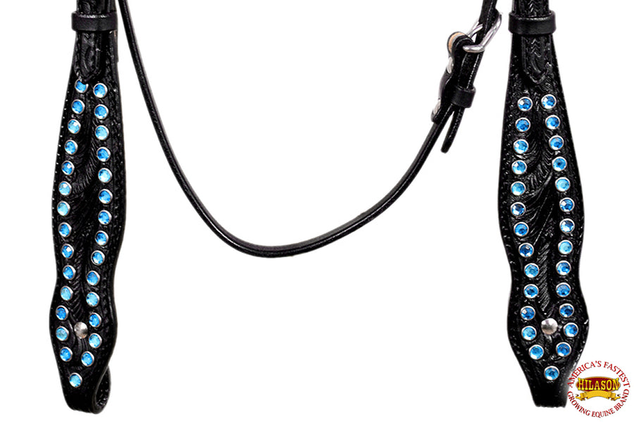 HILASON Western Horse Headstall Tack Bridle American Leather Black