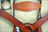 HILASON Western Horse Headstall Breast Collar Set Tack Genuine American Leather