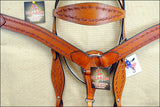 HILASON Western Horse Headstall Breast Collar Set Tack Genuine American Leather