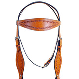 Hilason Western Headstall & Breast Collar Horse American Leather Saddle Tan