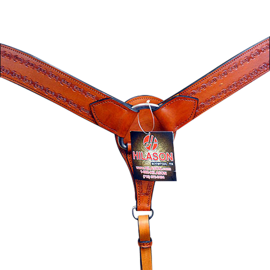 Hilason Western Breast Collar Horse American Leather Saddle Tan - Uhorse