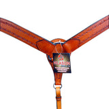 Hilason Western Headstall & Breast Collar Horse American Leather Saddle Tan