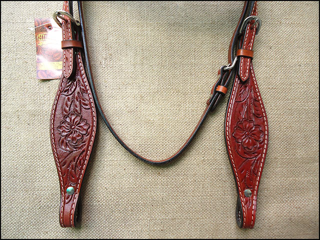 HILASON Western Horse Headstall Tack Bridle American Leather Mahogany | for Horses Headstalls