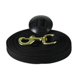 Hilason Cotton Web Lunge Line for Horses, 24 Ft x 1 Inch Wide Training Lead with Brass Swivel Bolt Snap & Rubber Donut