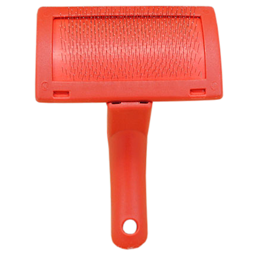 Hilason New Red 4 X 2.5 Inch Head Plastic Slicker Brush Tack Pet Grooming Horse