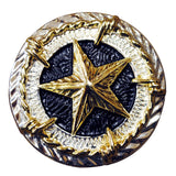 Set Of 4 Western Screw Back Concho Texas Star Gold Saddle Bling Cowgirl - Uhorse