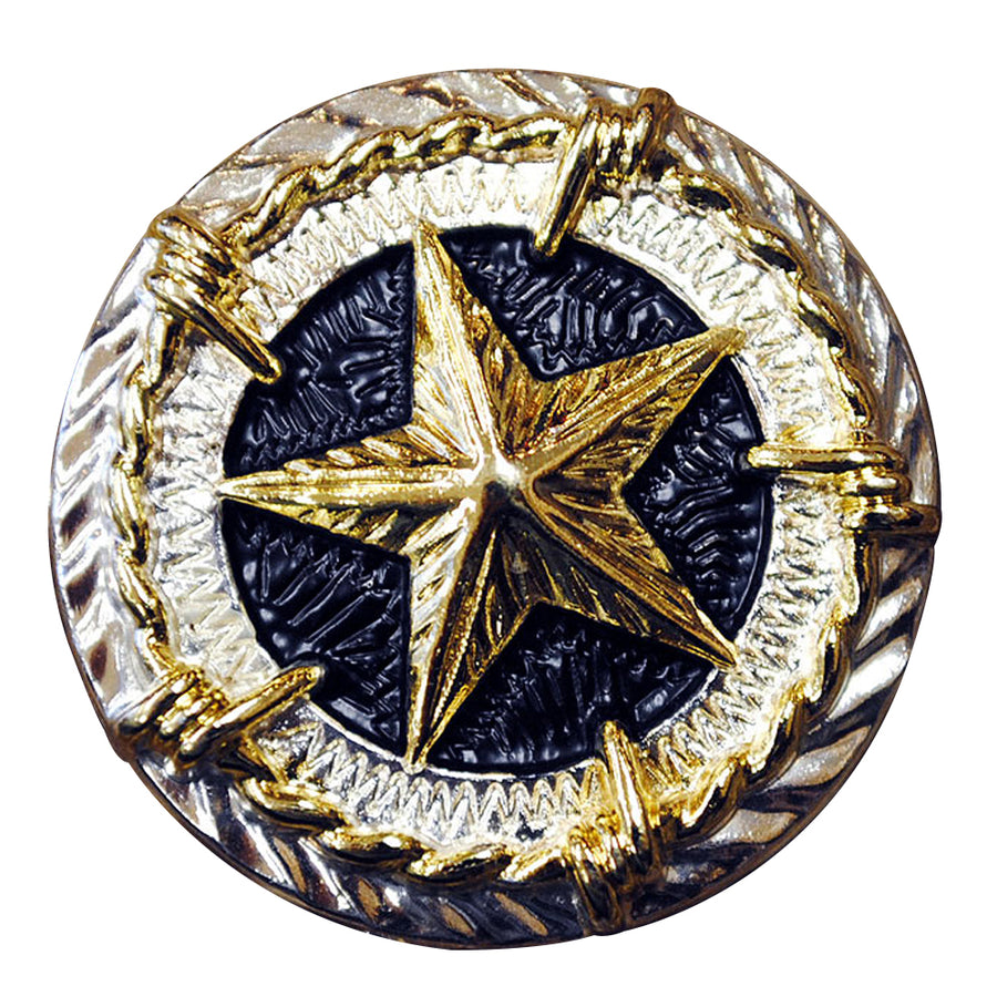 Set Of 32 Western Screw Back Concho Texas Star Gold Saddle Bling Cowgirl - Uhorse