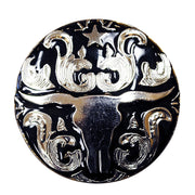 Western Screw Back Concho Long Horn Black Saddle Bling Cowgirl