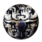Set Of 4 Western Screw Back Concho Long Horn Black Saddle Bling Cowgirl - Uhorse