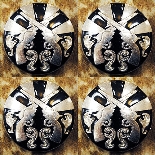 HILASON Western Screw Back Concho1 Cross Gun Black Saddle Headstall Bling Cowgirl | Concho Belt Slotted Conchos