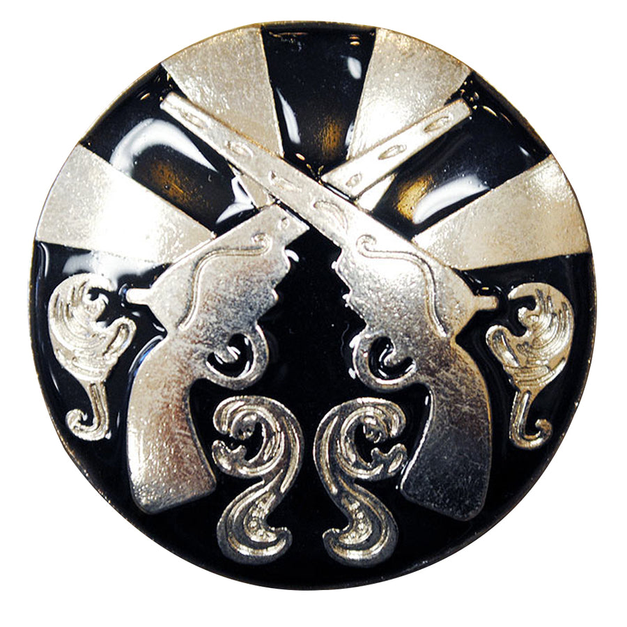 Set Of 32 Western Screw Back Concho Cross Gun Black Saddle Bling Cowgirl - Uhorse