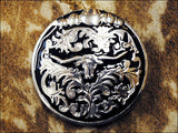 Set Of 2 Western Screw Back Concho Long Horn Black Saddle Bling Cowgirl