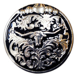 Set Of 2 Western Screw Back Concho Long Horn Black Saddle Bling Cowgirl
