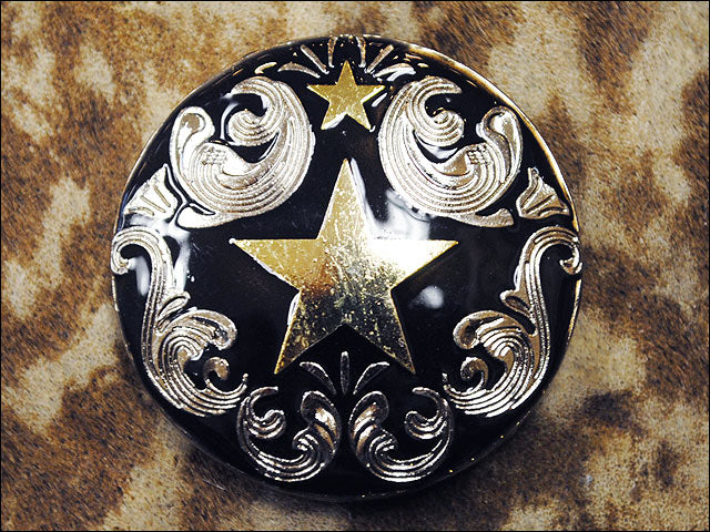 HILASON Western Screw Back Concho Texas Star Black Saddle Headstall Bling Cowgirl | Belt Slotted Conchos