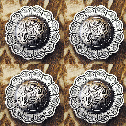 HILASON Western Screw Back Concho Floral Carved Saddle Bling Cowgirl | Belt Slotted Conchos