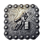 HILASON Western Screw Back Barrel Racer Carved Square Saddle Concho