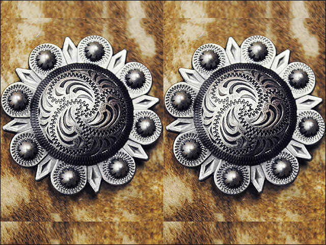 HILASON Western Screw Back Concho Floral Carvedberry Saddle Bling Cowgirl | Belt Slotted Conchos