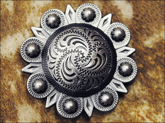 HILASON Western Screw Back Concho Floral Carvedberry Saddle Bling Cowgirl | Belt Slotted Conchos