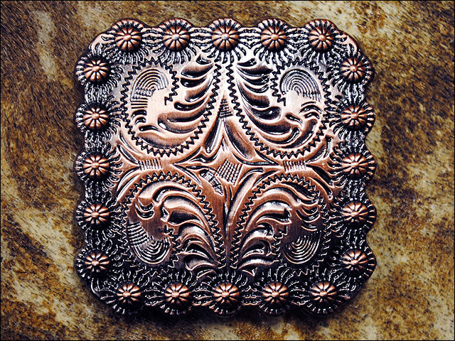 HILASON Western Screw Back Concho Floral Carved Copper Saddle Bling Black Color | Bridle Conchos Slotted
