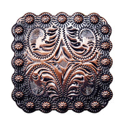 HILASON Western Screw Back Concho Floral Carved Copper Saddle Bling Black Color | Bridle Conchos Slotted