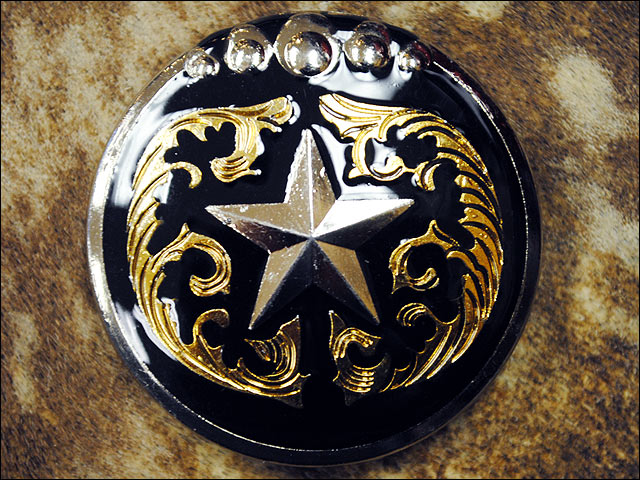 HILASON Western Screw Back Concho Texas Star Black Gold Saddle Bling Cowgirl | Belt Slotted Conchos