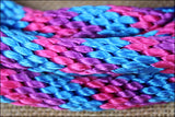 Blue Pink Purple 8Ft Weaver Horse Poly Roping Reins W/ Leather Laces Loop Ends