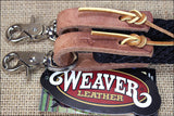 Black 8Ft Weaver Horse Poly Roping Reins W/ Leather Laces Loop Ends