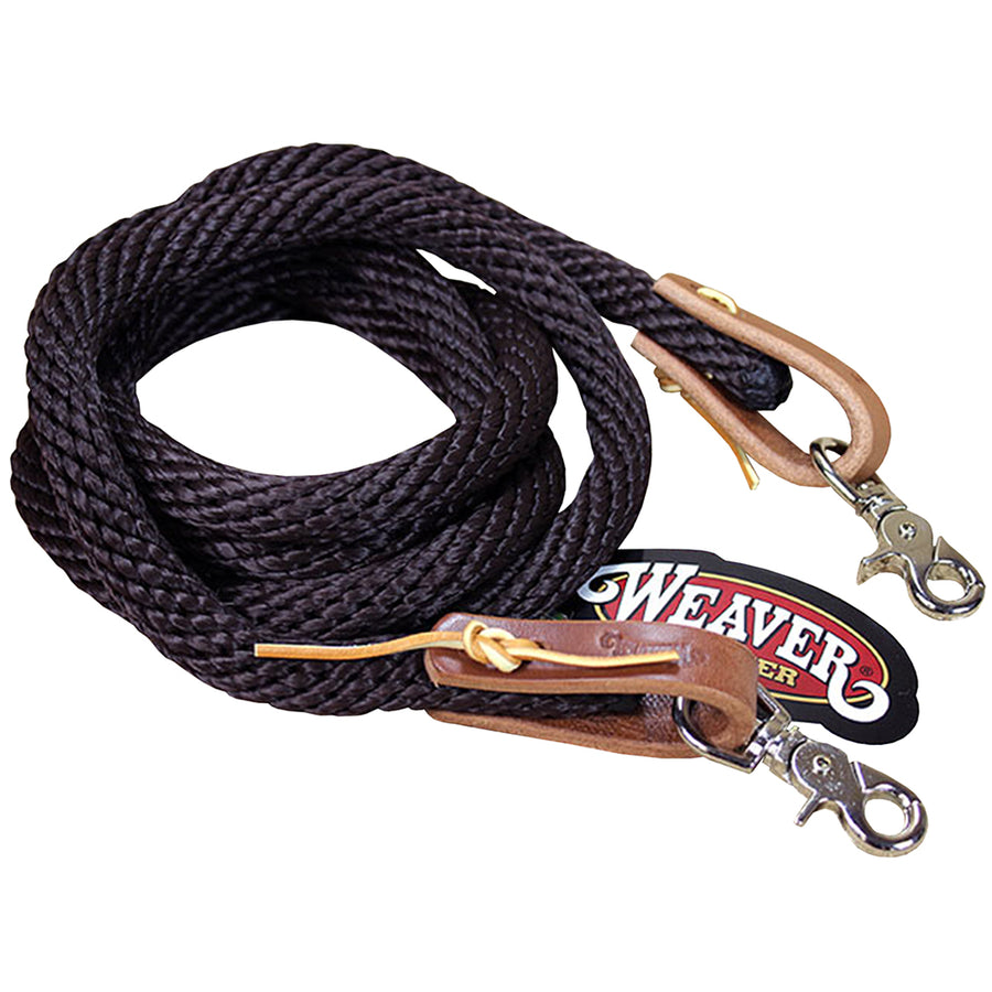 Western Tack Leather Nickle Plated Poly Roper Rein 5/8 X8 Inch - Uhorse