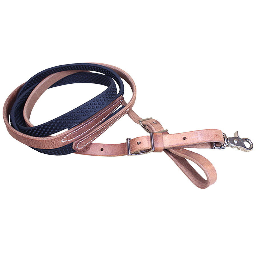 Black 8Ft Weaver Leather Barrel Pleasure Rein With Rubber Grip H. by Hilason – Cowboy and equestrian accessories