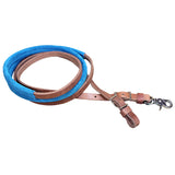 Turquoise 8Ft Weaver Leather Suede Covered Horse Tack Roping Barrel Reins