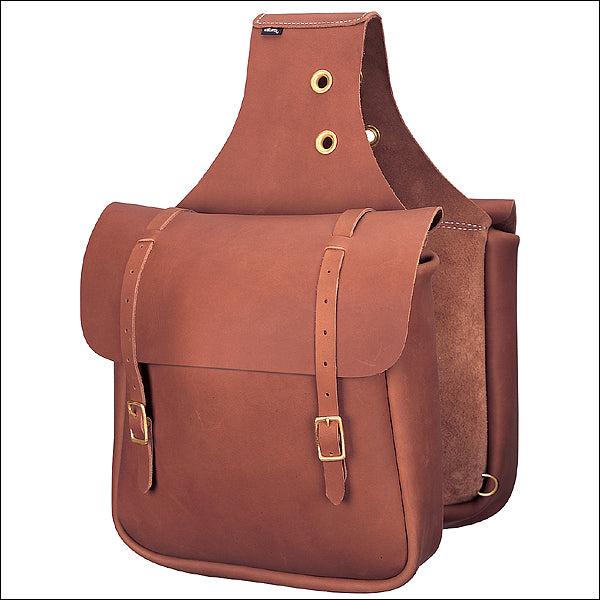 90-4251-Br Chap Brown Leather Horse Saddle Bag Tack Western - Uhorse
