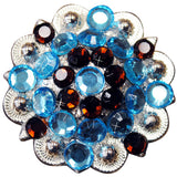 32 Turquoise Brown Crystals Berry Concho Rhinestone Headstall Saddle - Uhorse