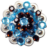 16 Hilason W. Berry Conchos Glass Rhinestones Bling 1.5" Cowgirl – by Hilason – Cowboy and equestrian accessories