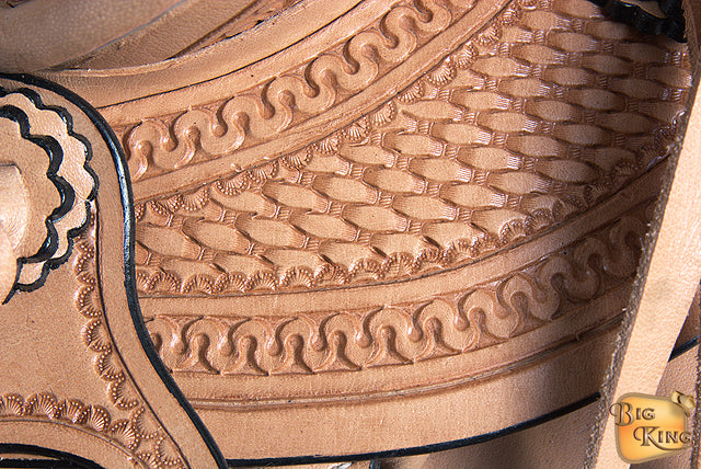 HILASON Western Horse Wade Saddle American Leather Ranch Roping Tan | Hand Tooled & For Horses