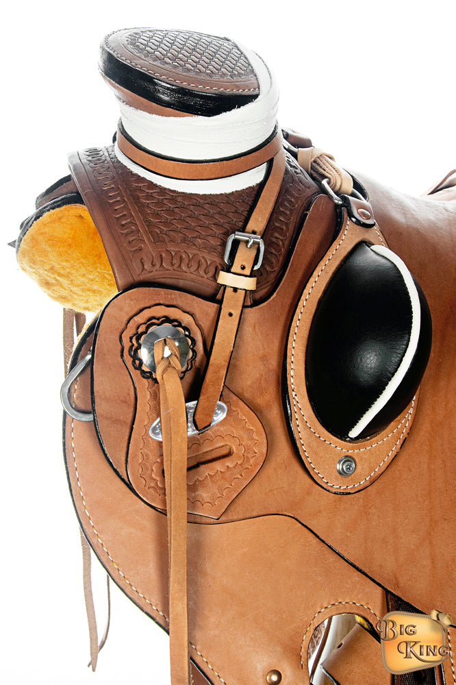 HILASON Western Horse Wade Saddle American Leather Ranch Roping Tan | Hand Tooled & For Horses