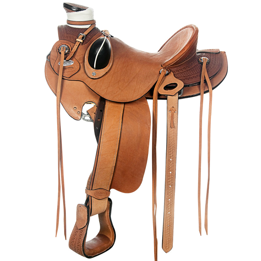 HILASON Western Horse Wade Saddle American Leather Ranch Roping Tan | Hand Tooled & For Horses