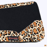 Western Wool Felt Horse Saddle Pad W/ Cheetah Print Hair On Leather