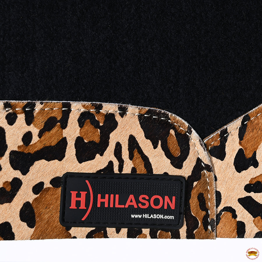 HILASON Western Wool Felt Horse Saddle Pad W/ Distressed Wear Leather | for Horses