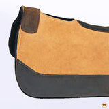 Hilason Western Wool Felt Horse Saddle Pad Brown With Cowhide Leather
