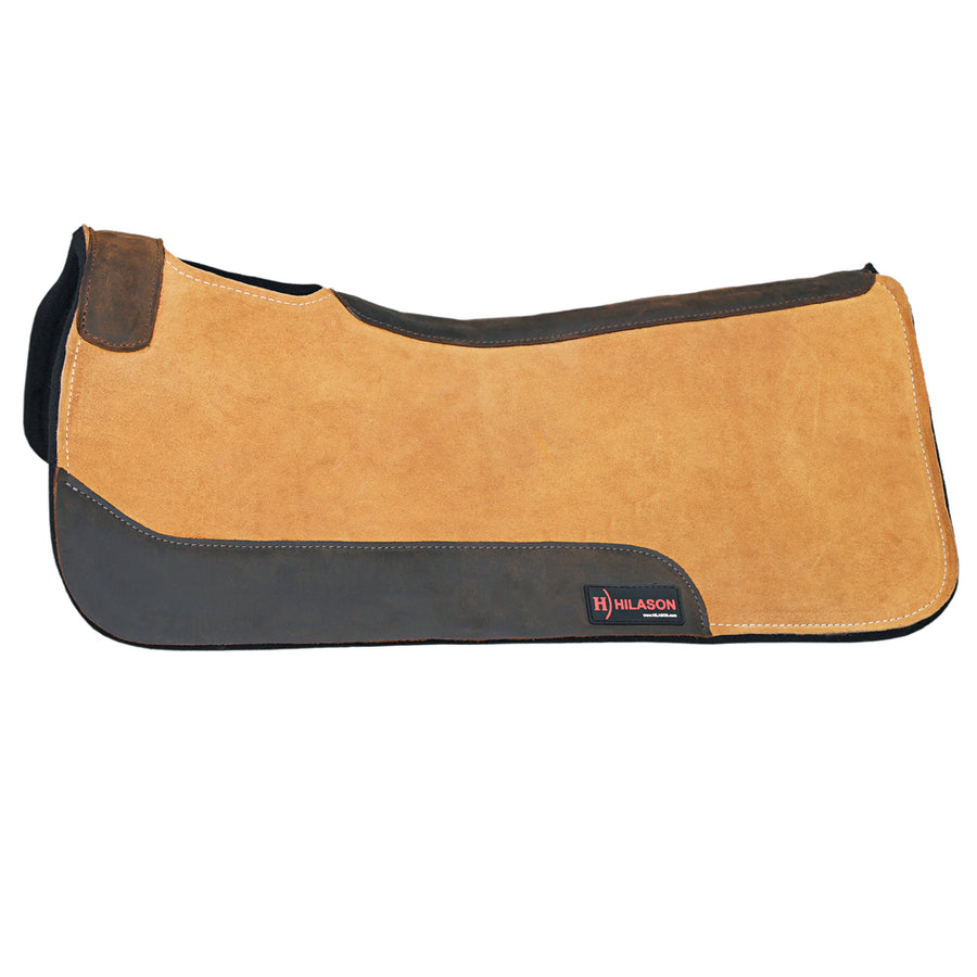 Hilason W. Wool Felt H. Saddle Pad Brown With Cowhide Leather – by Hilason – Cowboy and equestrian accessories