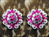 Hilason Western Berry Conchos Glass Rhinestones Bling 1.5" Tack cowgirl