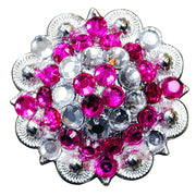 Hilason Western Berry Conchos Glass Rhinestones Bling 1.5