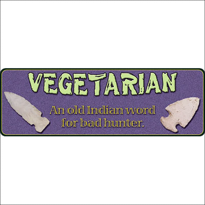 10.5 Inch X 3.5 Inch Rivers Edge Home Decor Large Vegetarian Indian Sign